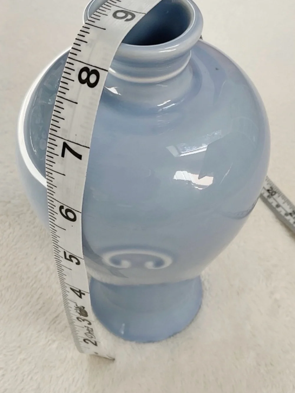 Vintage Metropolitan Museum of Art Celadon Blue Porcelain Vase 8”